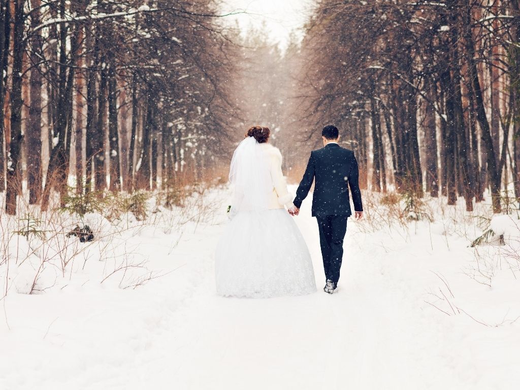 Hochzeitsbilder im Winter Tipp kurze Laufwege einplanen