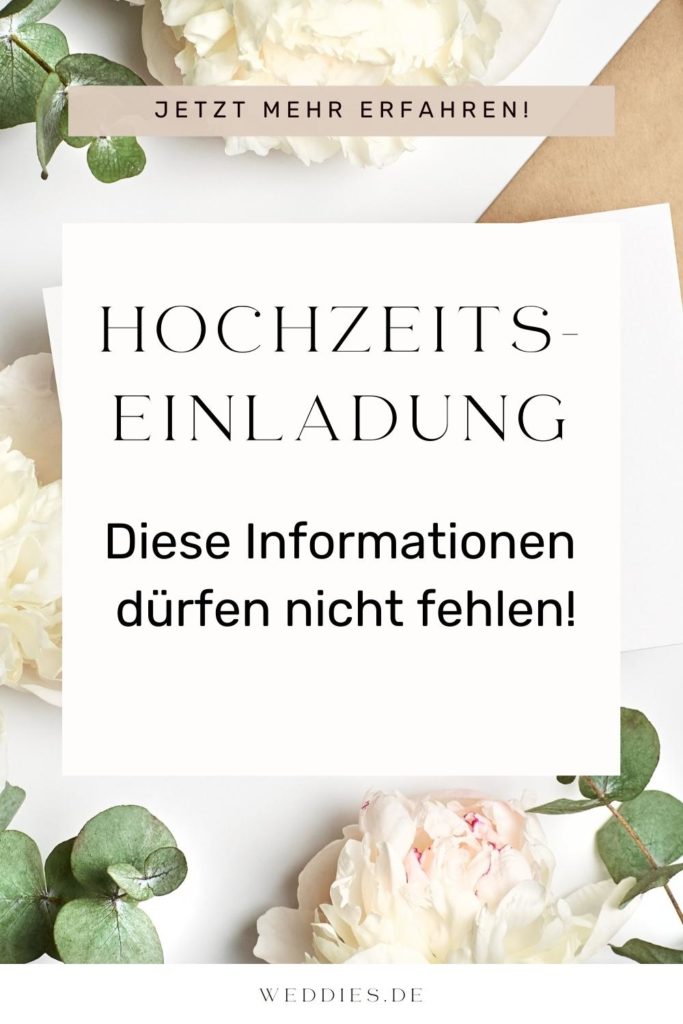 Hochzeitseinladung - Diese Informationen dürfen nicht fehlen