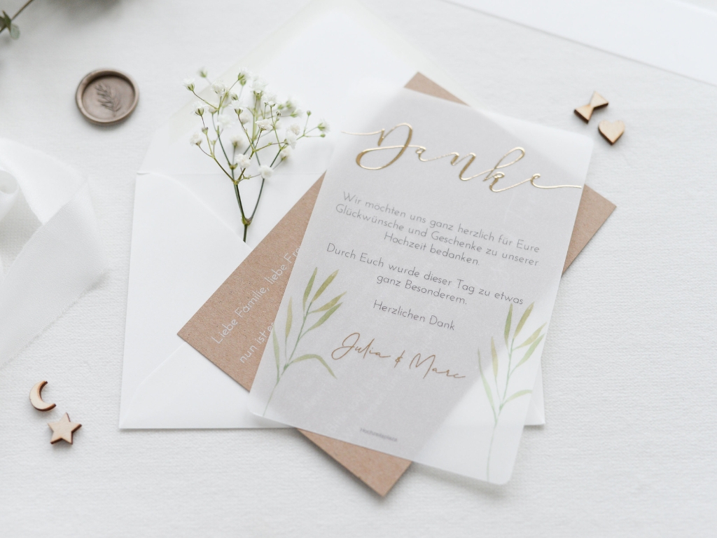 Dankeskarten zur Hochzeit online bestellen