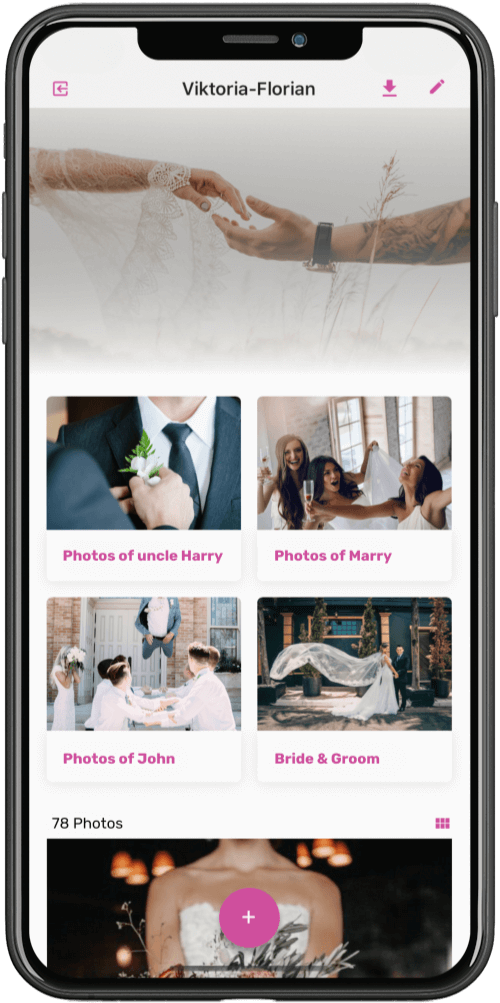 share wedding photos with wedding guests