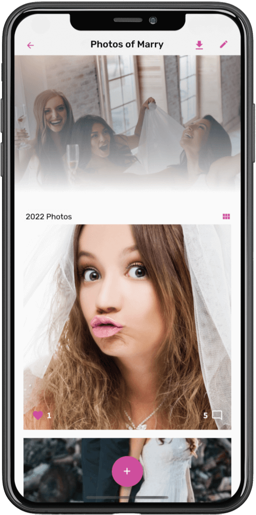 sharing wedding photos with guests