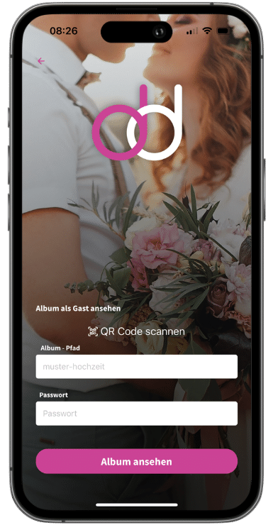 Die Foto App für deine Hochzeit mit QR Code
