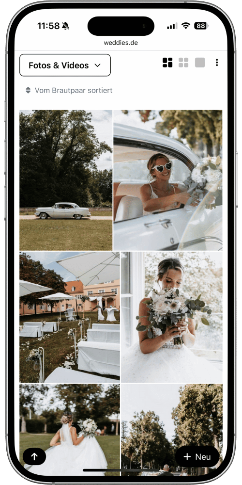 Hochzeits QR-Code - Online Foto Galerie - weddies
