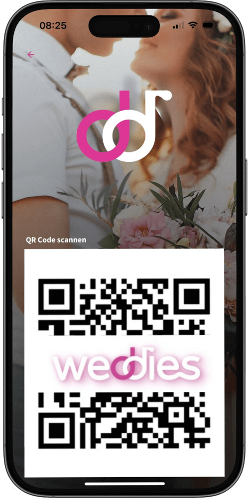 Hochzeitsfotos mit Gästen teilen QR-Code
