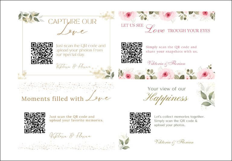Weddies QR Code Templates Place Cards