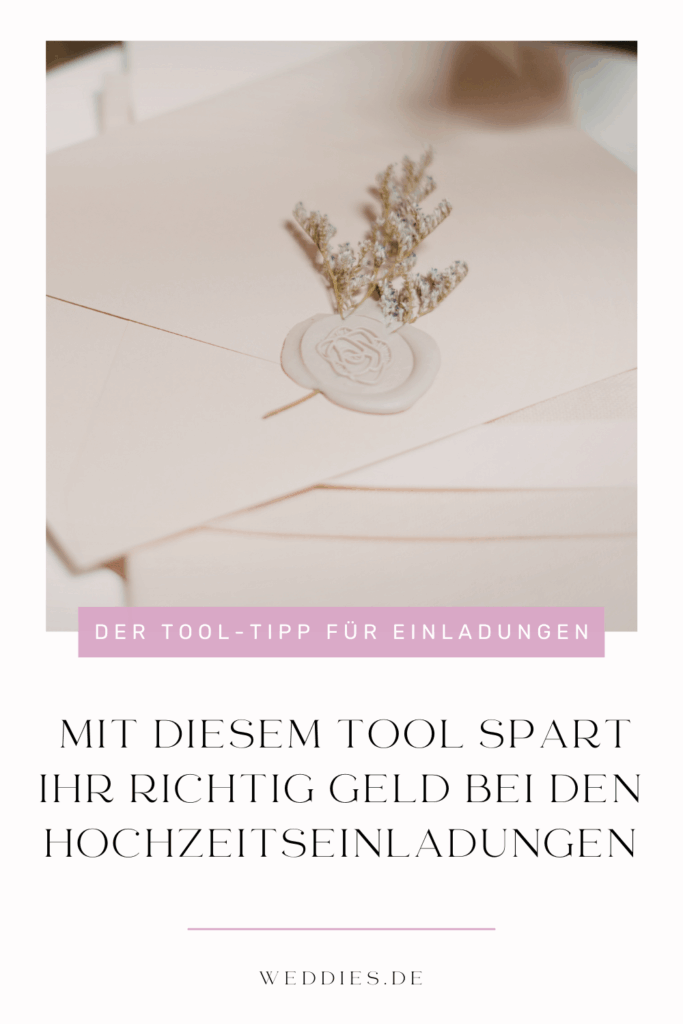 Kuvert mit Siegel & Trockenblume und Text Tool-Tipp für Einladungen
