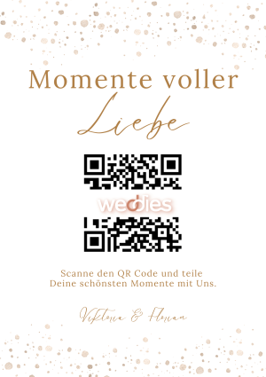 Hochzeits QR-Code Vorlage Gold