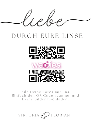 Hochzeits QR-Code Vorlage schwarz-weiß